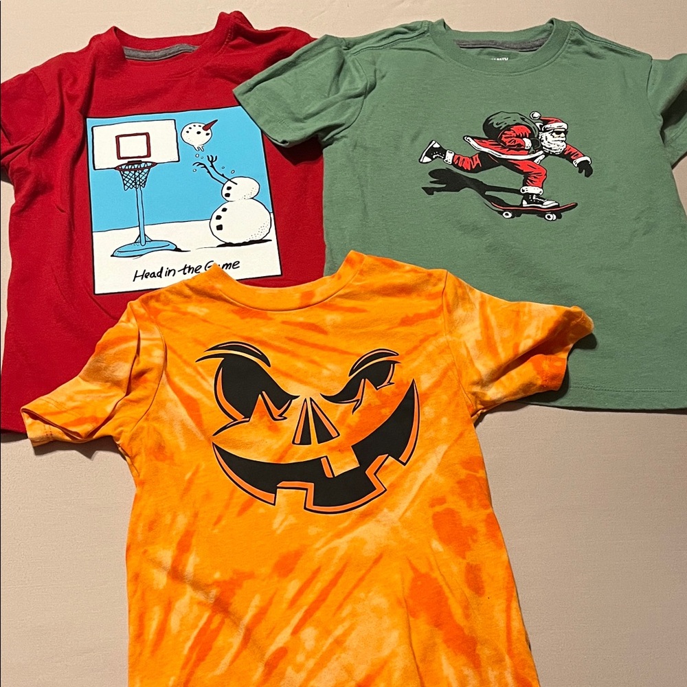(3) Youth XS Boy Holiday Shirts Short Sleeve
